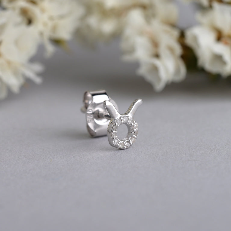 Sternzeichen Ohrstecker STIER TAURUS mit Diamanten