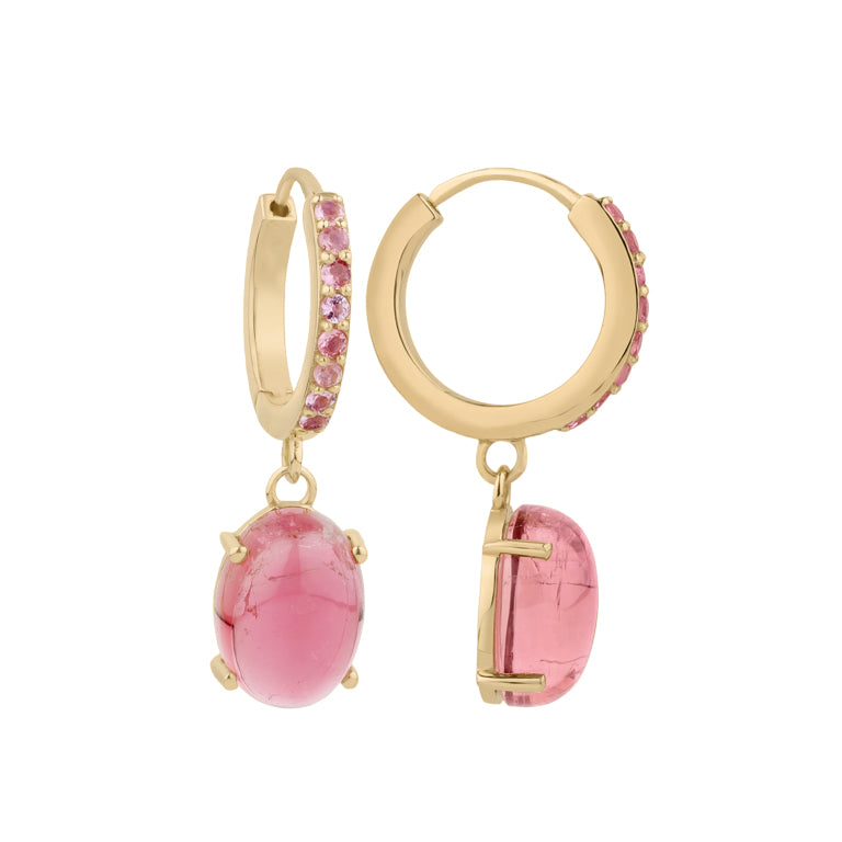 Creolen TURMALIN 18k Gold Unikate