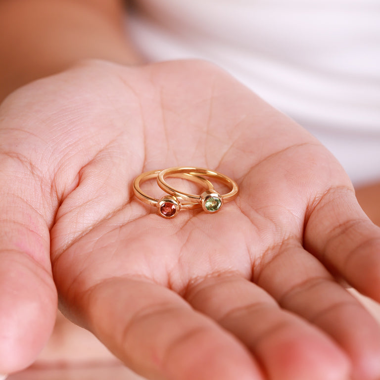 Ring JANAJA mit Rosaturmalin 4mm