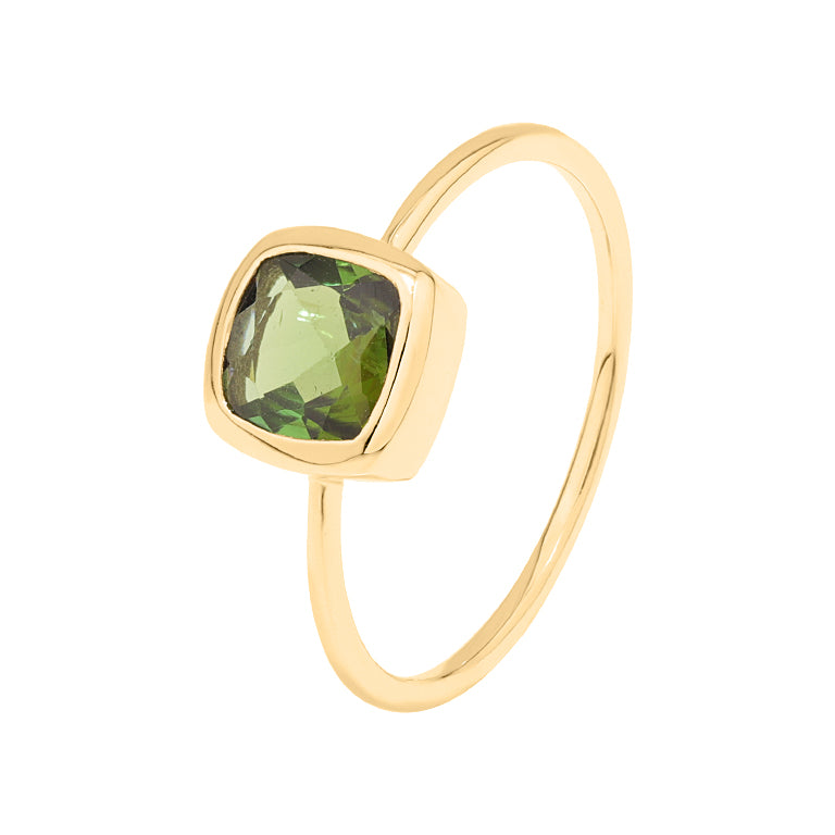 Unikate Ring mit Grünturmalin 18k Gold