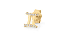 Sternzeichen Ohrstecker ZWILLINGE GEMINI mit Diamanten
