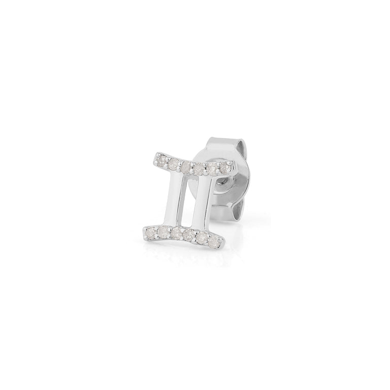 Sternzeichen Ohrstecker ZWILLINGE GEMINI mit Diamanten