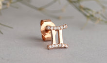 Sternzeichen Ohrstecker ZWILLINGE GEMINI mit Diamanten
